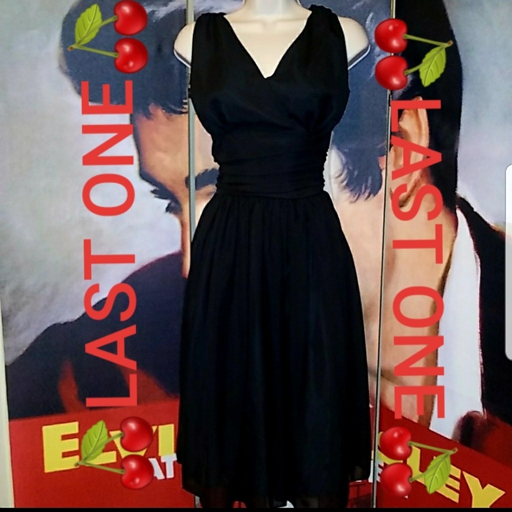 Queen of HeartZ Vintage 1950’s Marilyn Monroe Style Black Chiffon Pinup Dress